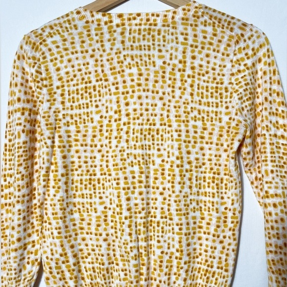 Jcrew 3/4 sleeve Sz. S pink and orange modern abstract patterned cardigan - Picture 6 of 10